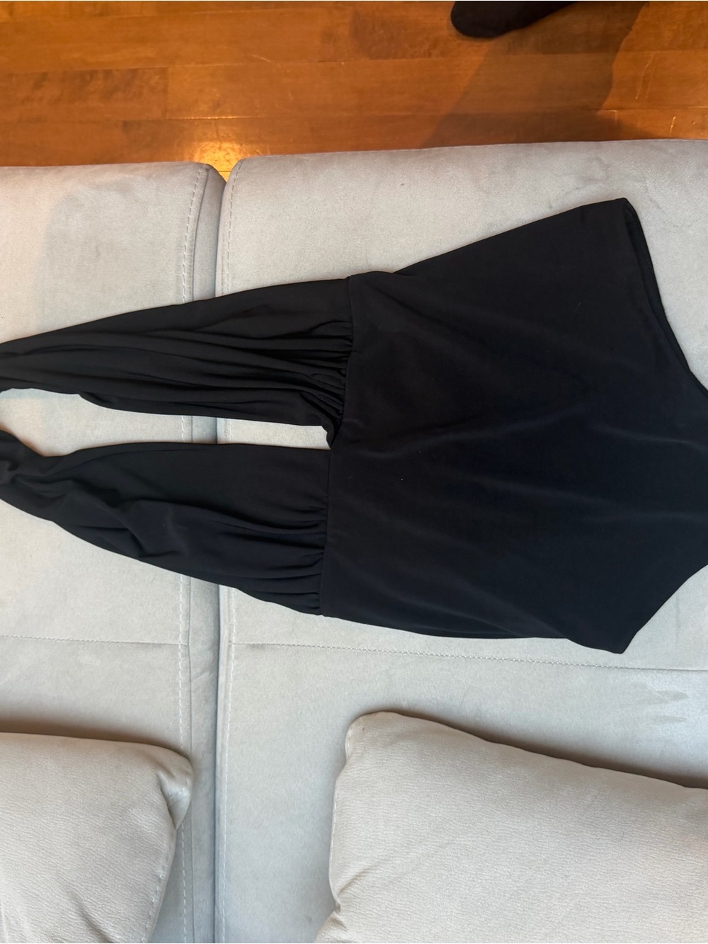 Dynamite Black Draped-Strap Jumpsuit